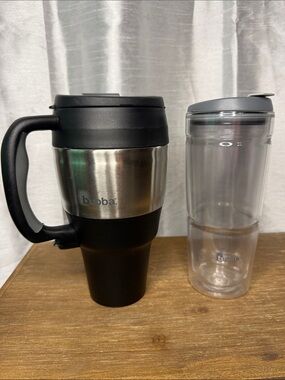 Bubba Set 24oz Clear Tumbler & 34oz Handle Mug with Lids Vacation Travel